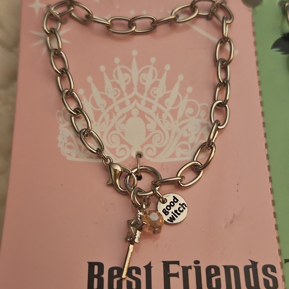 3/$30 Best Friends Good & Bad Witch Wicked Tear & Share Bracelet Set - Picture 2 of 6
